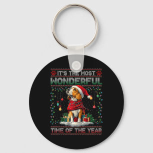Chaveiro Decorações de Árvores de Natal de Galo Cachorro Lo