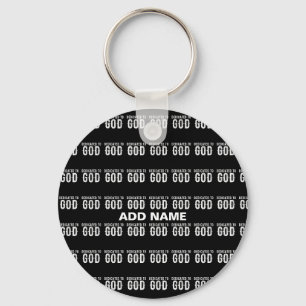 CHAVEIRO DEDICADO A DEUS TEXTO BRANCO PERSONALIZÁVEL LEGAL
