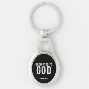 CHAVEIRO DEDICADO A DEUS TEXTO BRANCO PERSONALIZÁVEL LEGAL