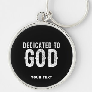CHAVEIRO DEDICADO A DEUS TEXTO BRANCO PERSONALIZÁVEL LEGAL