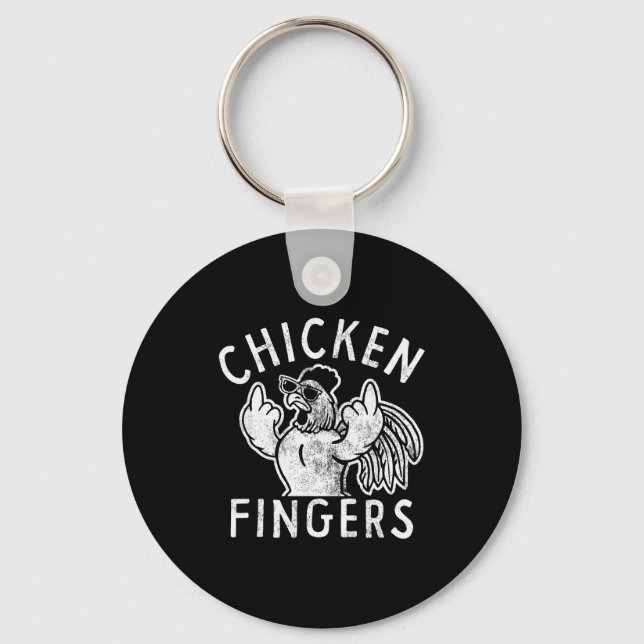 Chaveiro Dedos de Frango, Dedos do Meio, Frango Engraçado  (Frente)