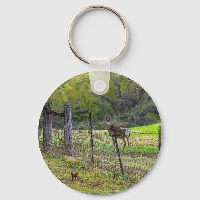 Chaveiro Deer E Um Esquilo Painterly (Frente)