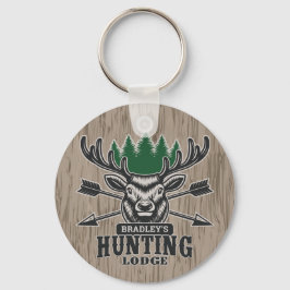 Chaveiro Deer Elk Hunter ADD NAME Arco Hunting Lodge Cabin