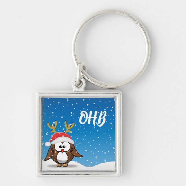 Chaveiro Deer Papai noel Owl (Frente)