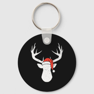 Chaveiro Deer with Santa Hat Christmas Pajama Hunting Gift