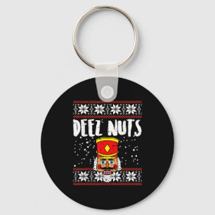 Chaveiro Deez Nuts Quebra-Nozes Camisola Engraçada de Natal