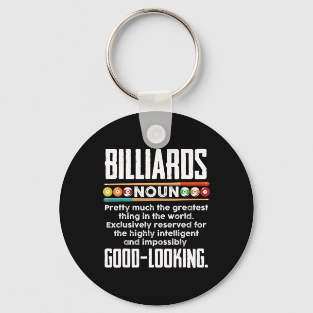 Chaveiro Definição Billiards - Piscina Engraçada Billiard 8 (Frente)