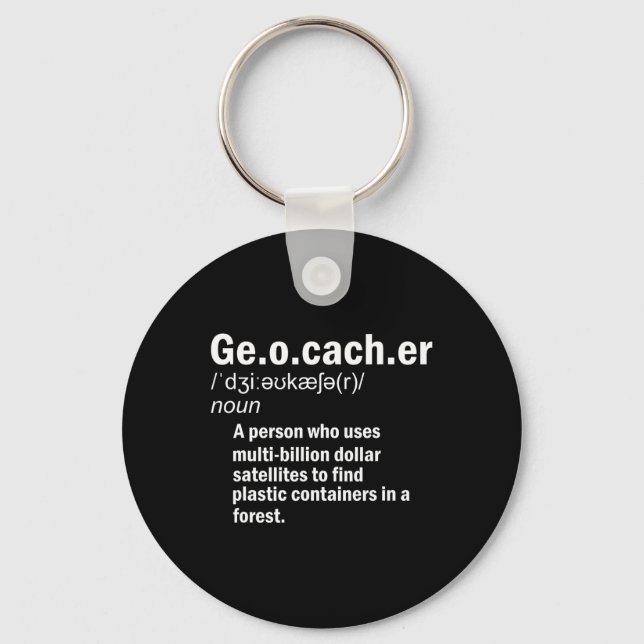 Chaveiro Definição de Geocaching Geocacher  (Frente)