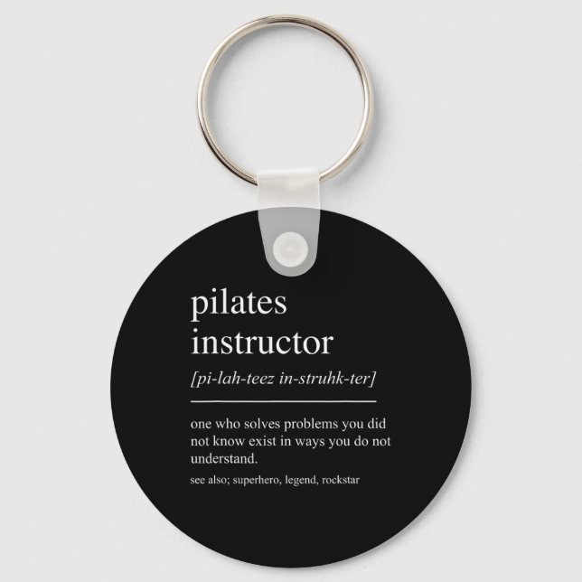 Chaveiro Definição de Instrutor de Pilates Engraçado Profes (Frente)