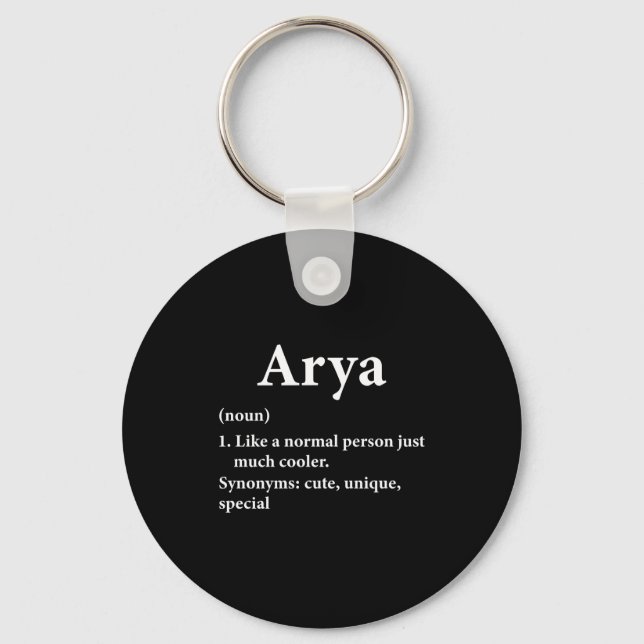 Chaveiro Definição do Nome Arya (Frente)