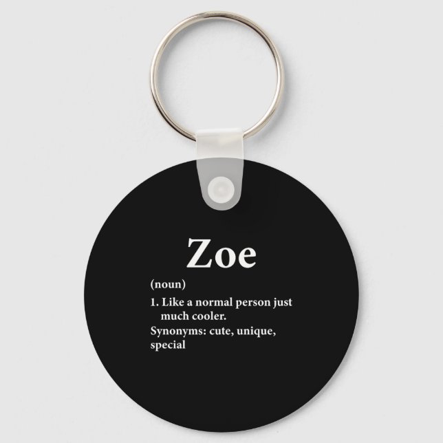 Chaveiro Definição do Nome Zoe Divertida D  (Frente)