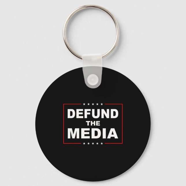Chaveiro Defund The Media Stop Don't Suprt Fake News  (Frente)