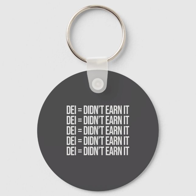 Chaveiro Dei Didn't Earn It Funny Quote , Small, Black  (Frente)