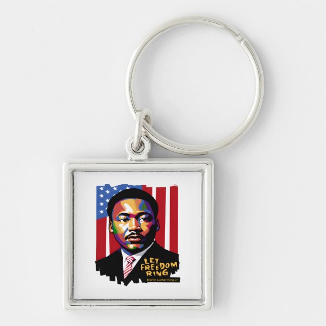 Chaveiro Deixe a liberdade tocar, citação MLK, história neg (Frente)