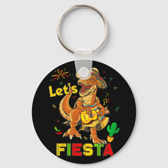 Chaveiro Deixe Fiesta Cinco De Mayo Dinossauro Partido Mexi (Frente)