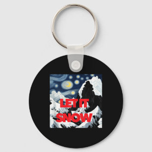 Chaveiro Deixe-o nevar inverno Wonderland Art Creative Ski