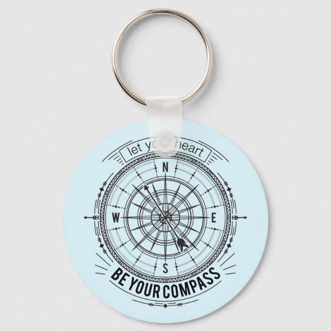 Chaveiro Deixe Seu Coração Ser Seu Compass (Frente)