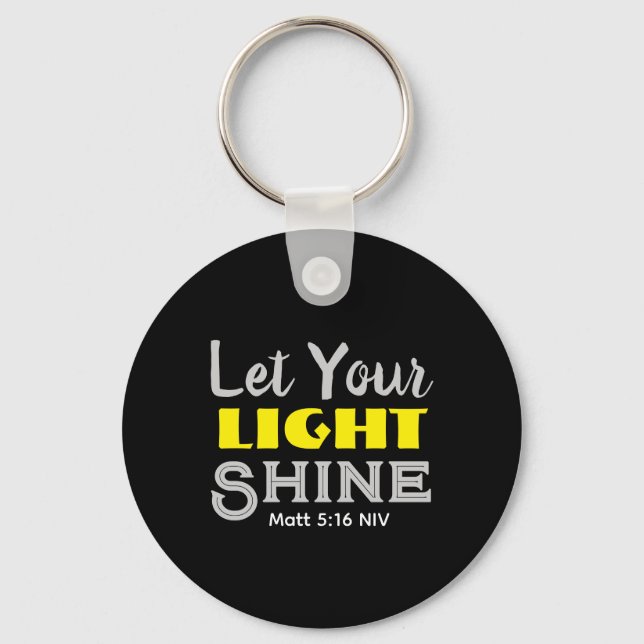 Chaveiro Deixe Sua Luz Brilhar Versículo Bíblico Preto e Am (Frente)