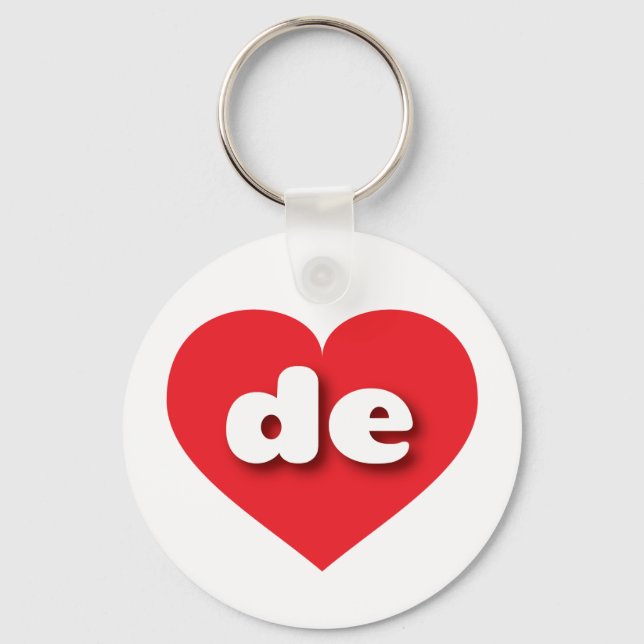 Chaveiro Delaware Red Heart - Eu amo DE (Frente)