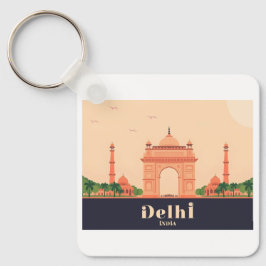Chaveiro Delhi India Pastel Travel Design