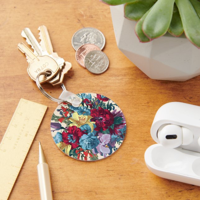 Chaveiro Delícia Floral de Monograma com Aquarela (Mesa)