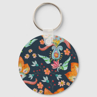 Chaveiro Delícia Floral: Textura De Flor De Aquarela