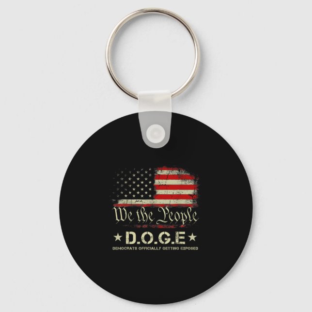Chaveiro Democratas Doge Oficialmente Sendo Expostos Trump  (Frente)