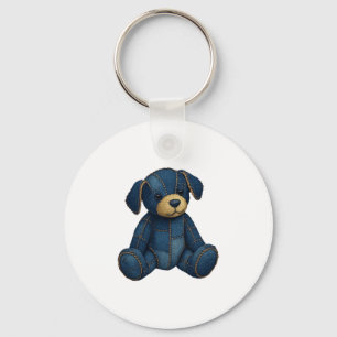Chaveiro Denim Puppy Dog Art Engraçado Cachorro Denim camis