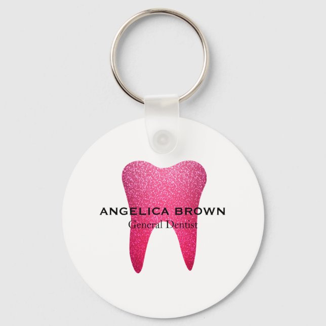 Chaveiro Dental brilhante rosa (Frente)