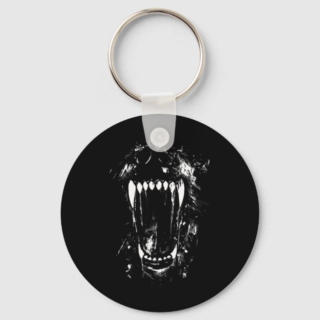 Chaveiro Dentes de Monstro de Vampiro de Lobo de Terror de  (Frente)