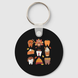 Chaveiro Dentes Pumpkin Turquia Café Queda Esquadrão Dental