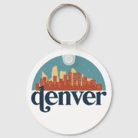 Denver Colorado City Skyline Vintage Cityscape