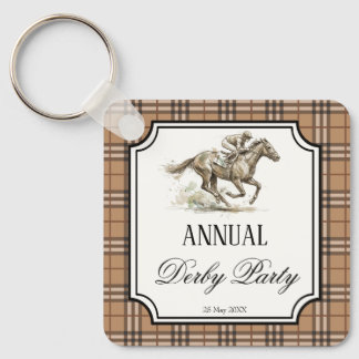 Chaveiro Derby horse racing elegant gingham party gifts