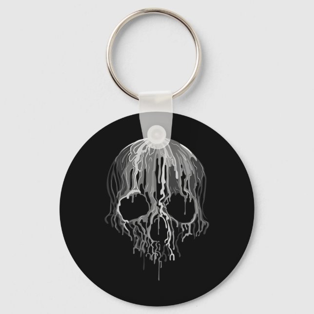 Chaveiro Derreter o Halloween do Crânio Negro e Gráfico de  (Frente)