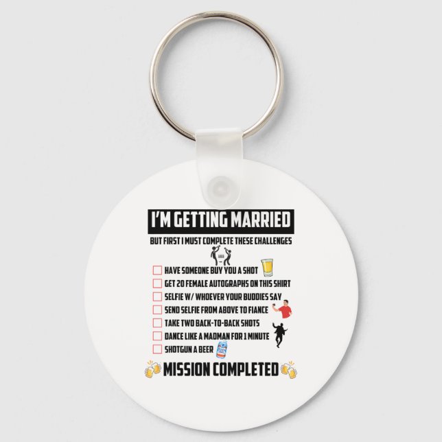 Chaveiro Desafios da Festa de Despedida de Solteiro - Desaf (Frente)