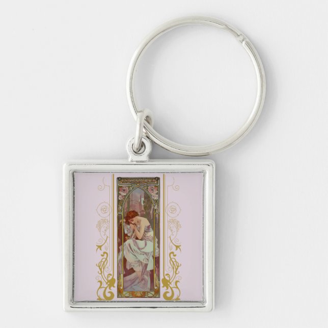 Chaveiro Descanso Noturno Art Noveau por Alphonse Mucha (Frente)