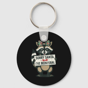Chaveiro Desculpe Papai Noel Eu Estive Feral Funny Raccoon 