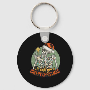 Chaveiro Desejamos-Lhe Um Feliz Natal Pajama Funny Skelet