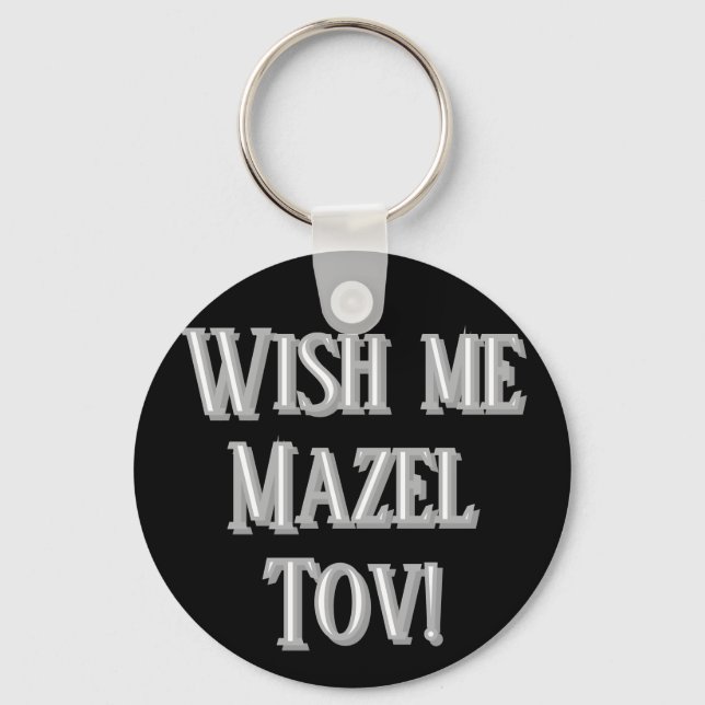 Chaveiro Deseje-me Mazel Tov (branco) (Frente)