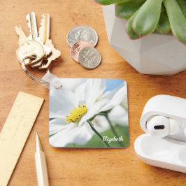 Chaveiro Desejos com margaridas brancas personalizadas