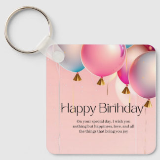 Chaveiro Desejos de Aniversário Rosa
