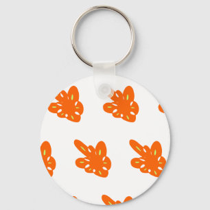 Chaveiro desenho abstrato da flor da folha laranja caneca c