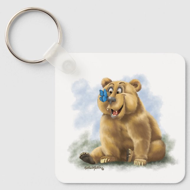 Chaveiro Desenho animado de borboleta e urso (Frente)