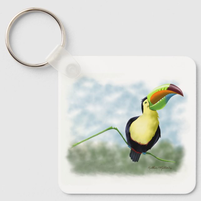Chaveiro Desenho Animado de Tucano Feliz (Frente)