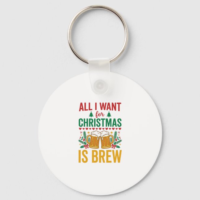 Chaveiro Desenho de Bebida de Férias Christmas Brew (Frente)