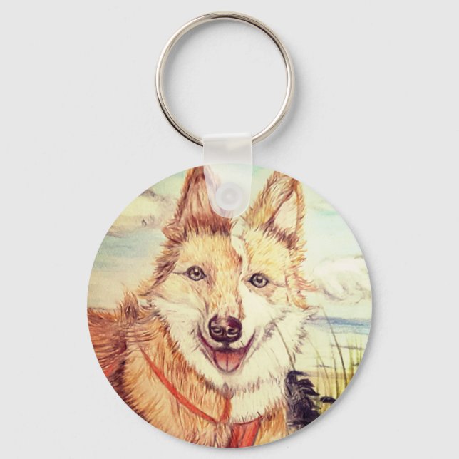 Chaveiro Desenho de Cachorro Cortês (Frente)
