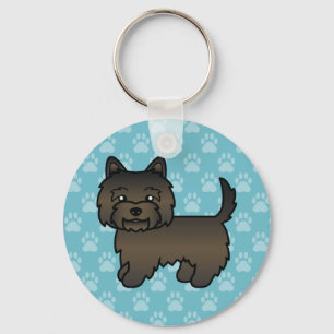 Chaveiro Desenho de Cartoon Terrier do Cairn do Brindle Esc