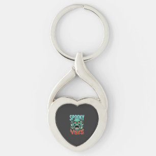 Chaveiro Desenho de Caveira de Fantasma de Halloween Vibes