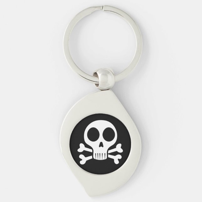 Chaveiro Desenho de Caveira Pirata (Frente)