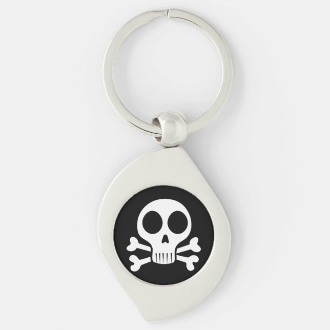 Chaveiro Desenho de Caveira Pirata (Frente)